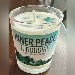 Candle with essential oils Orange & ylang ylang with turquoise crystals